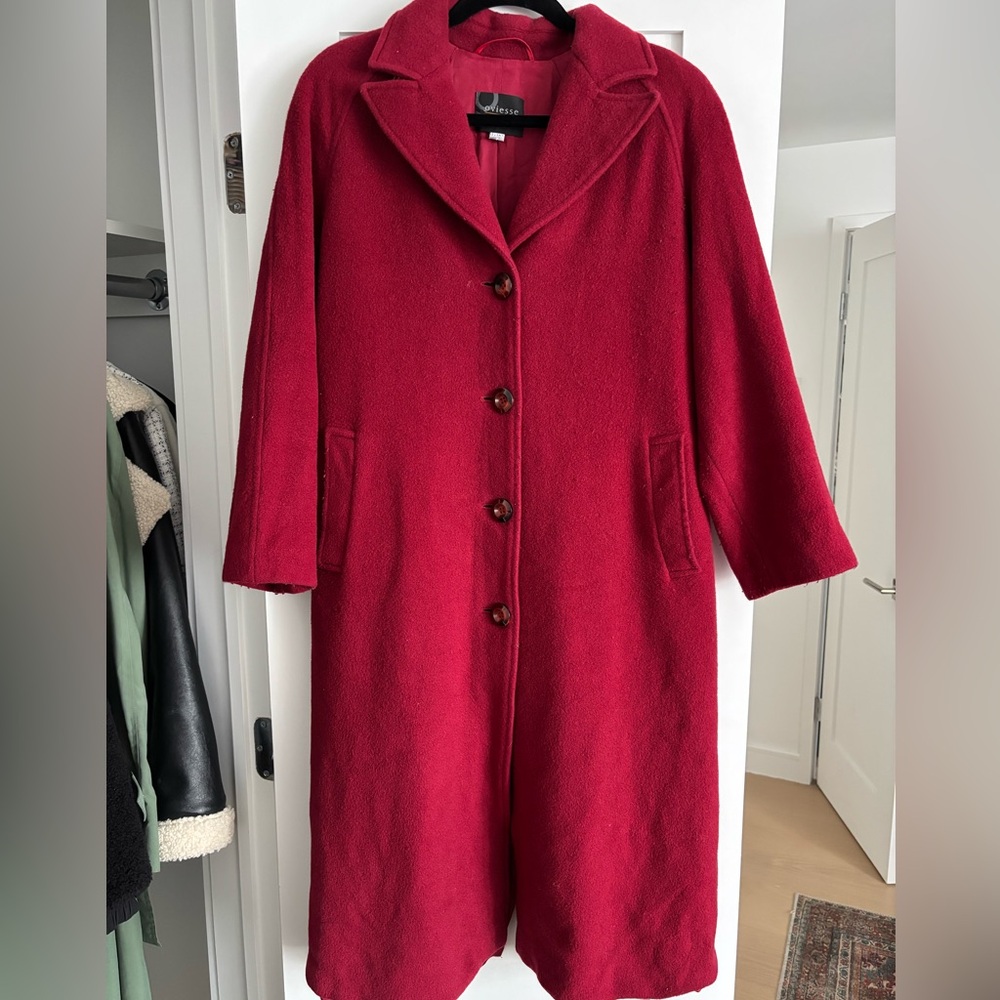 Vintage red Italian peacoat